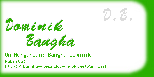dominik bangha business card